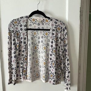 LOFT cardigan size M blue and gold floral